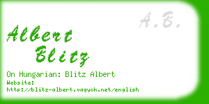 albert blitz business card